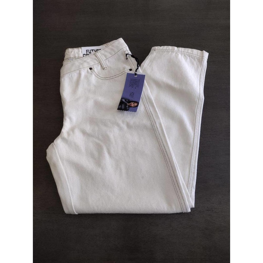 Future Collective Jeans Kahlana Barfield Brown Tapered White Denim